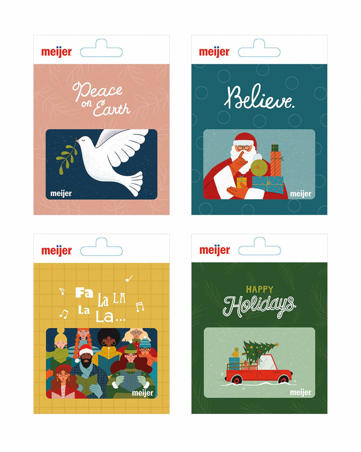 Holiday Gift card illustration for Meijer Stores in collaboration with @distilleryproject