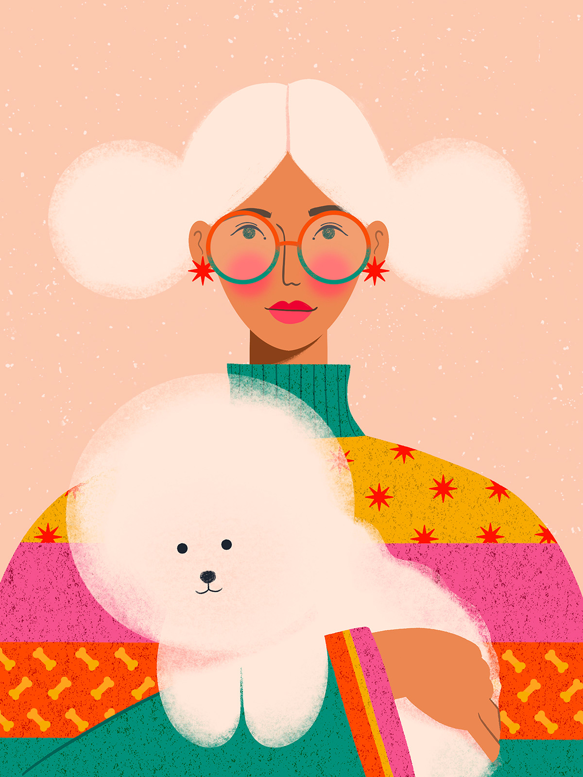 Facetober challenge @charlyclements: sweater, dog lover, frizzy hair
