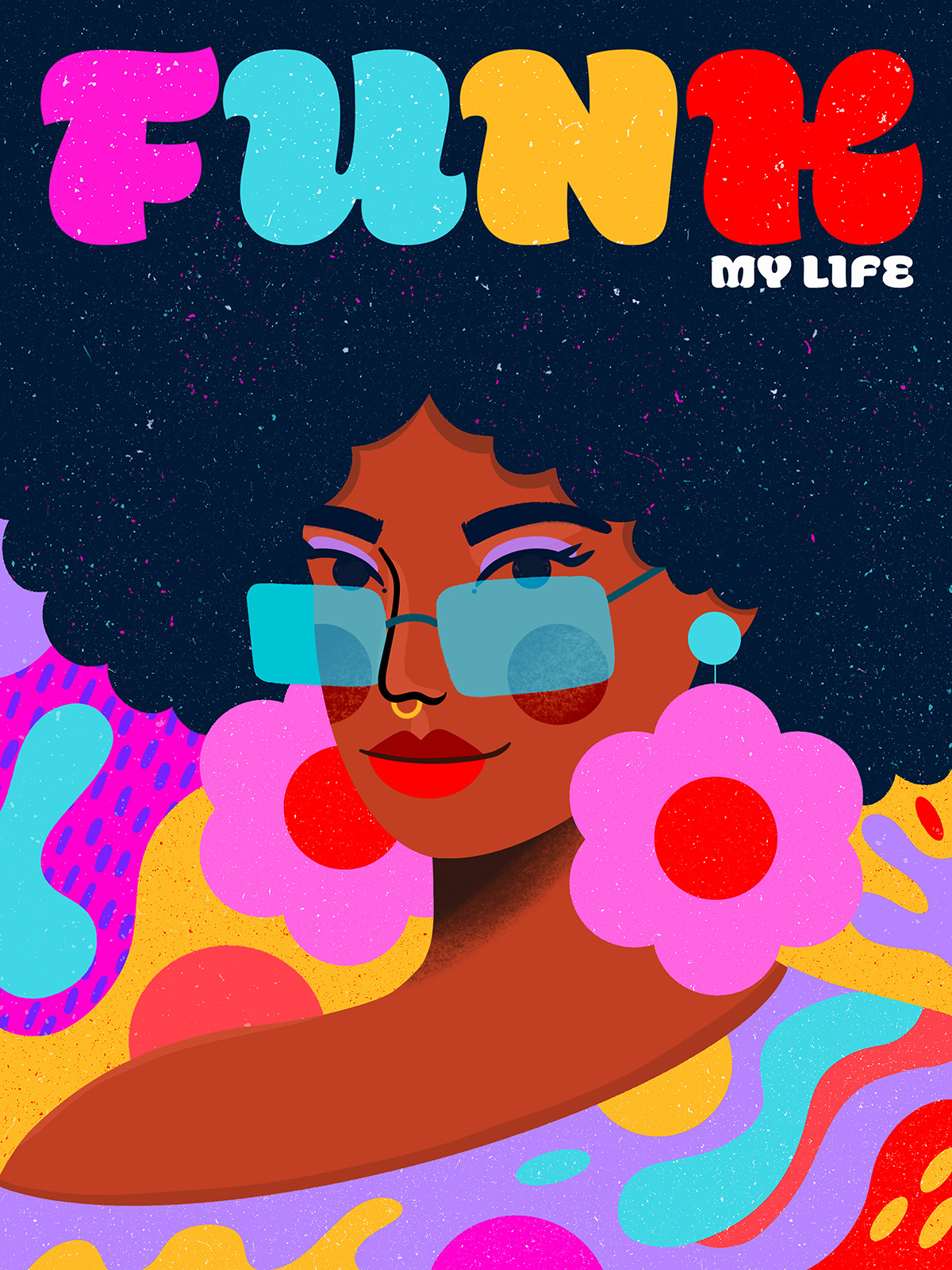 Facetober @harlyclements: Afro, abstract, poster