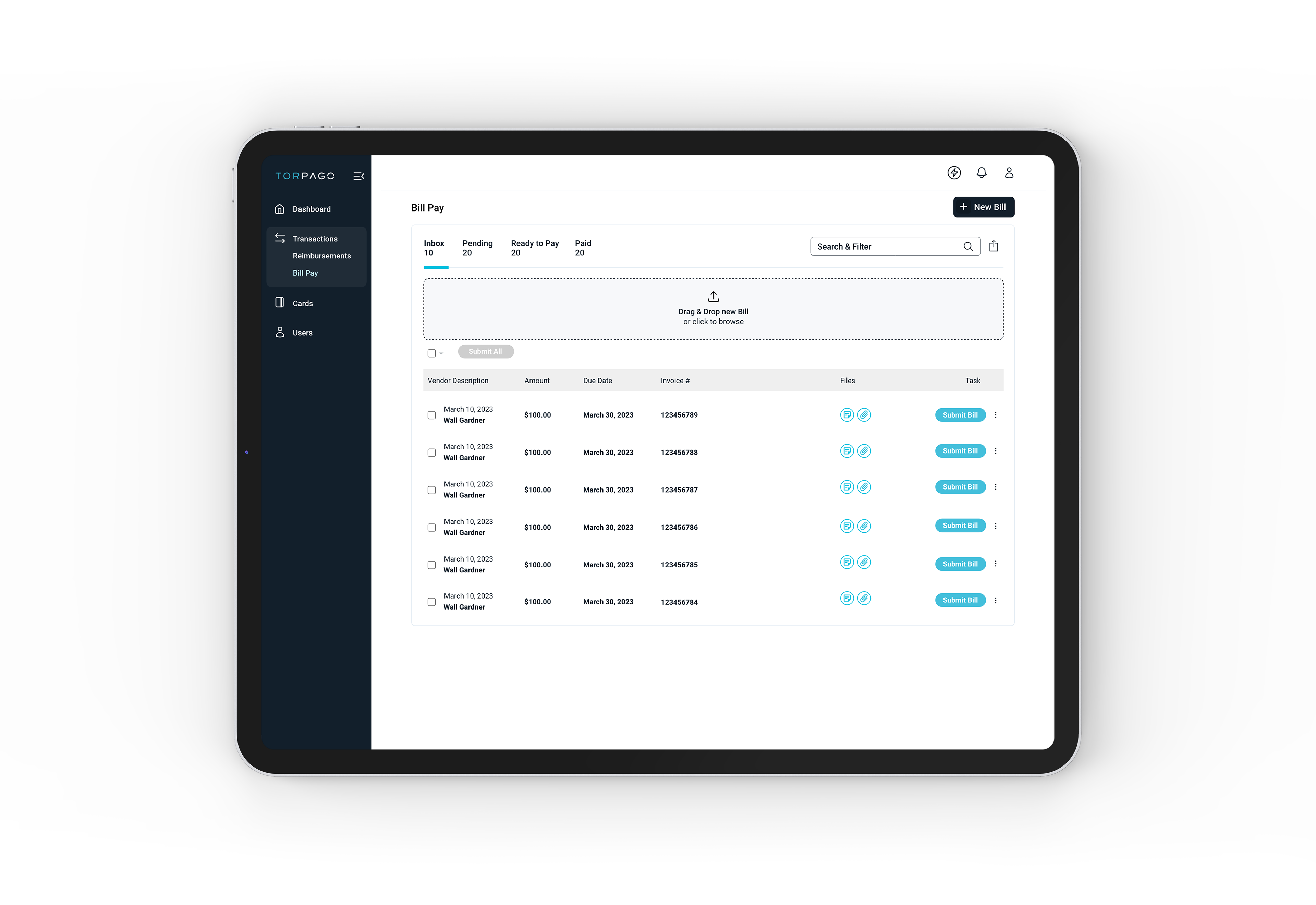 Torpago Dashboard