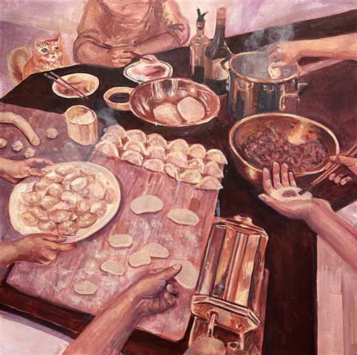 Laura Wei,Orange High School,12th,Making Dumplings,Painting,Ryan Kerns, Gold Key, American Visions Nominee