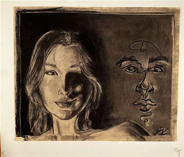 Lizzie Kaszubick, Hathaway Brown School, Grade 12, Self Portrait, Drawing & Illustration, Educator: Shelly Ahern, Honorable Mention