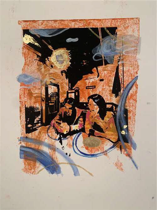 Sophy Gao, Hathaway Brown School, Grade 12, A Reservation from the Wrong Universe, Printmaking, Educator: Shelly Ahern, Honorable Mention