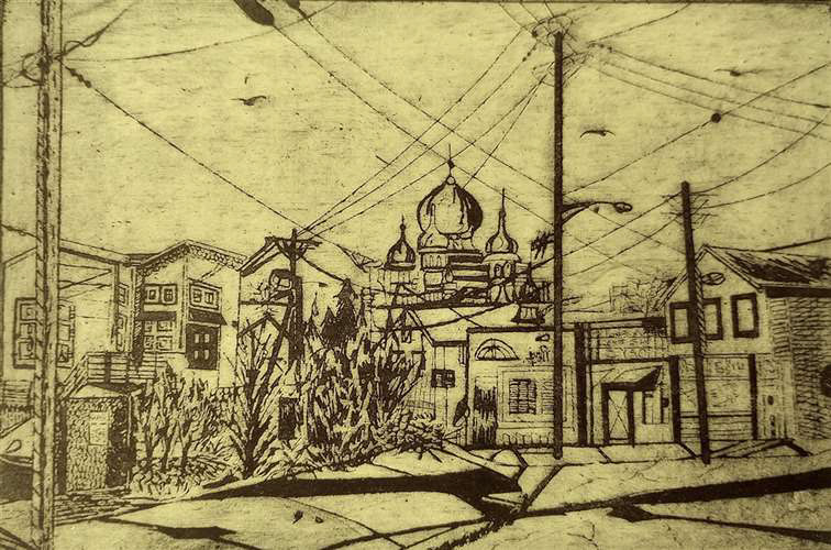 Lauren Cvetichan, Mentor High School, Grade 11, St. Theodosius, Printmaking, Educator: Michelle Kane, Honorable Mention