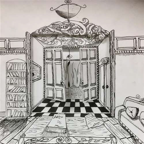 Ahmad Siddiqui, Westlake High School, Grade 9, The Room, Drawing & Illustration, Educator: Will Wilson, Honorable Mention