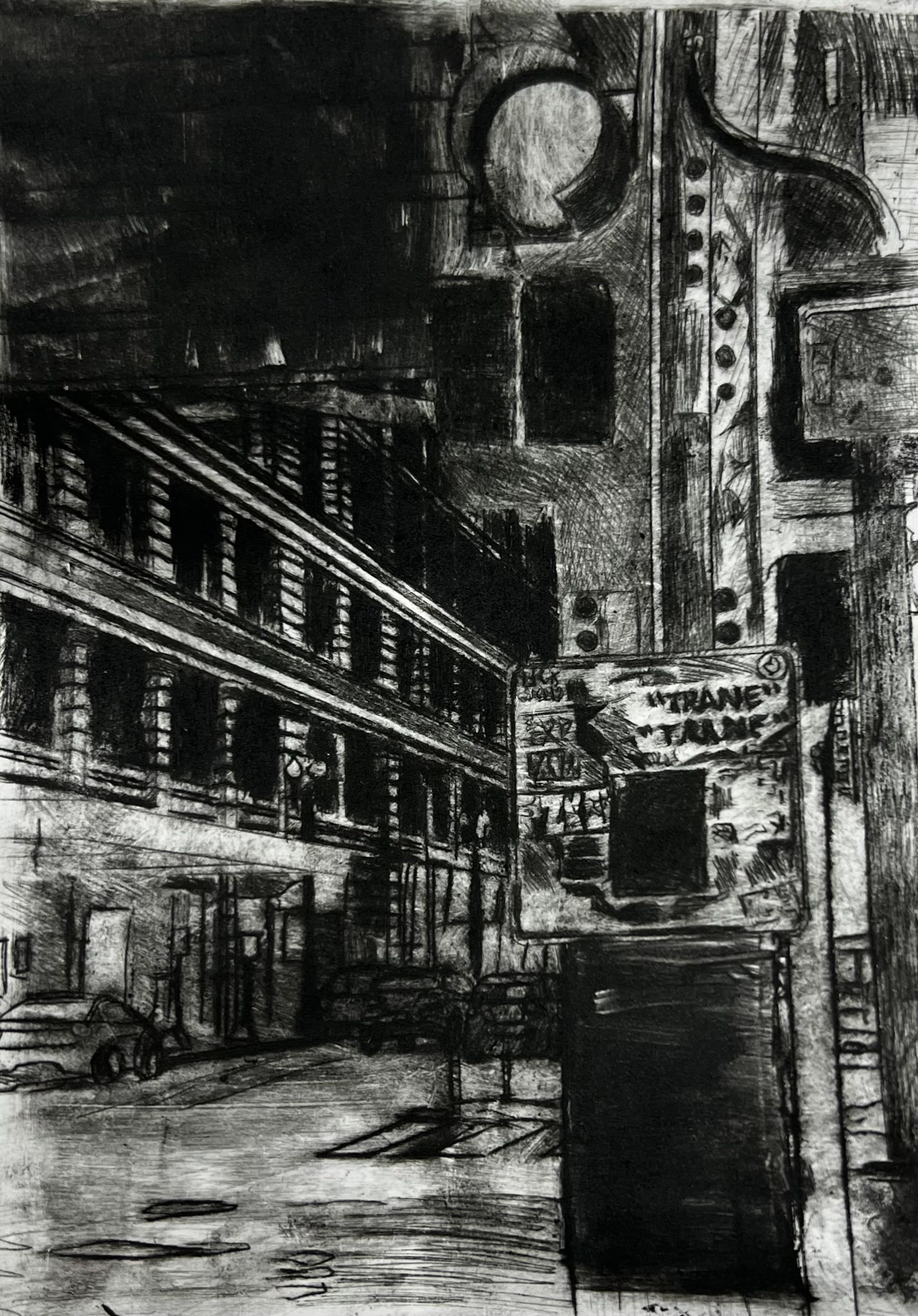 Madison Green,Mentor High School,12th,Through the Bridge, Printmaking, Michelle Kane, Gold Key