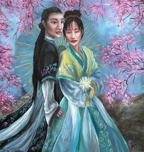 Abigail Xiong, Solon High School, Grade 9, Spring Romance, Painting, Educator: Lindsay Trutza, Honorable Mention