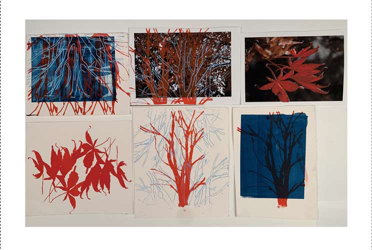 Alexandra Galin, Hathaway Brown School, Grade 12, Silhouettes in Color, Printmaking, Educator: Shelly Ahern, Silver Key