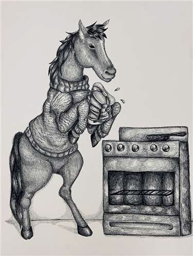 Carolina DeJesus, Notre Dame Cathedral Latin School, Grade 11, Untitled, Drawing & Illustration, Educator: Arline Olear, Honorable Mention