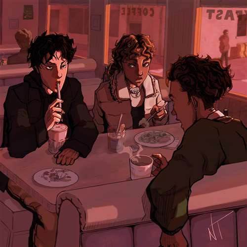 Nya Ebbert-Tailey, Willoughby South High School, Grade 12, Meeting at a Diner, Digital Art, Educator: Kevin Mateosky, Silver Key