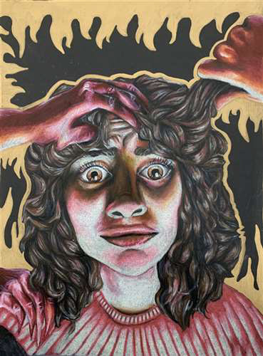 Sophia Loparo, Rocky River High School, Grade 12, Anxiety, Drawing & Illustration, Educator: Laura Skehan, Honorable Mention