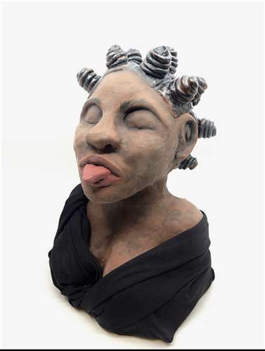 Ronetta Bell-Moore, Orange High School, Grade 12, They Were Just Bantu Knots, Ceramics & Glass, Educator: Colleen Angel, Silver Key