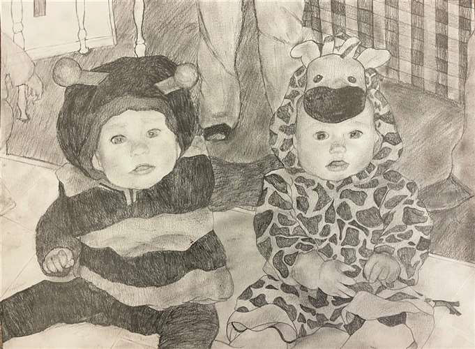 Chloe Nightwine,Chagrin Falls Middle School,8th, Cousins,Drawing & Illustration,Amy Fenton, Gold Key