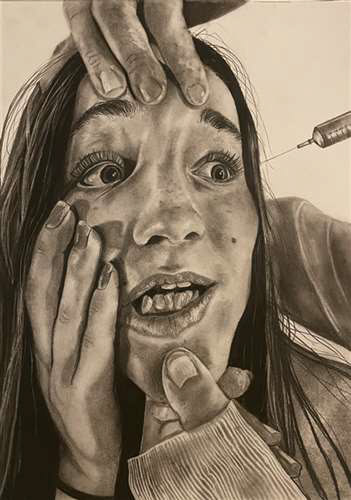 Paige Stanek, Mentor High School, Grade 12, Trypanophobia, Drawing & Illustration, Educator: Vincent Sanelli, Honorable Mention