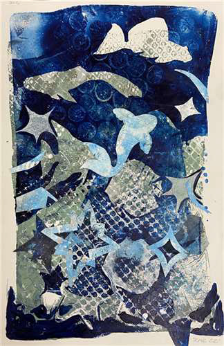 Scarlett Wankowski, Lakewood High School, Grade 12, Whirl, Printmaking, Educator: Arline Olear, Honorable Mention