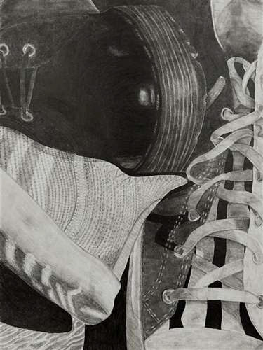 Ana Vladescu, Rocky River High School, Grade 12, Shoes in Graphite, Drawing & Illustration, Educator: Laura Skehan, Honorable Mention