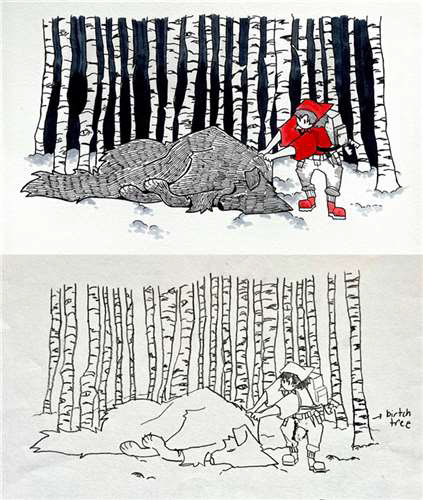 Evelyn Wellman, Hathaway Brown School, Grade 12, Little Red, Drawing & Illustration, Educator: Shelly Ahern, Honorable Mention