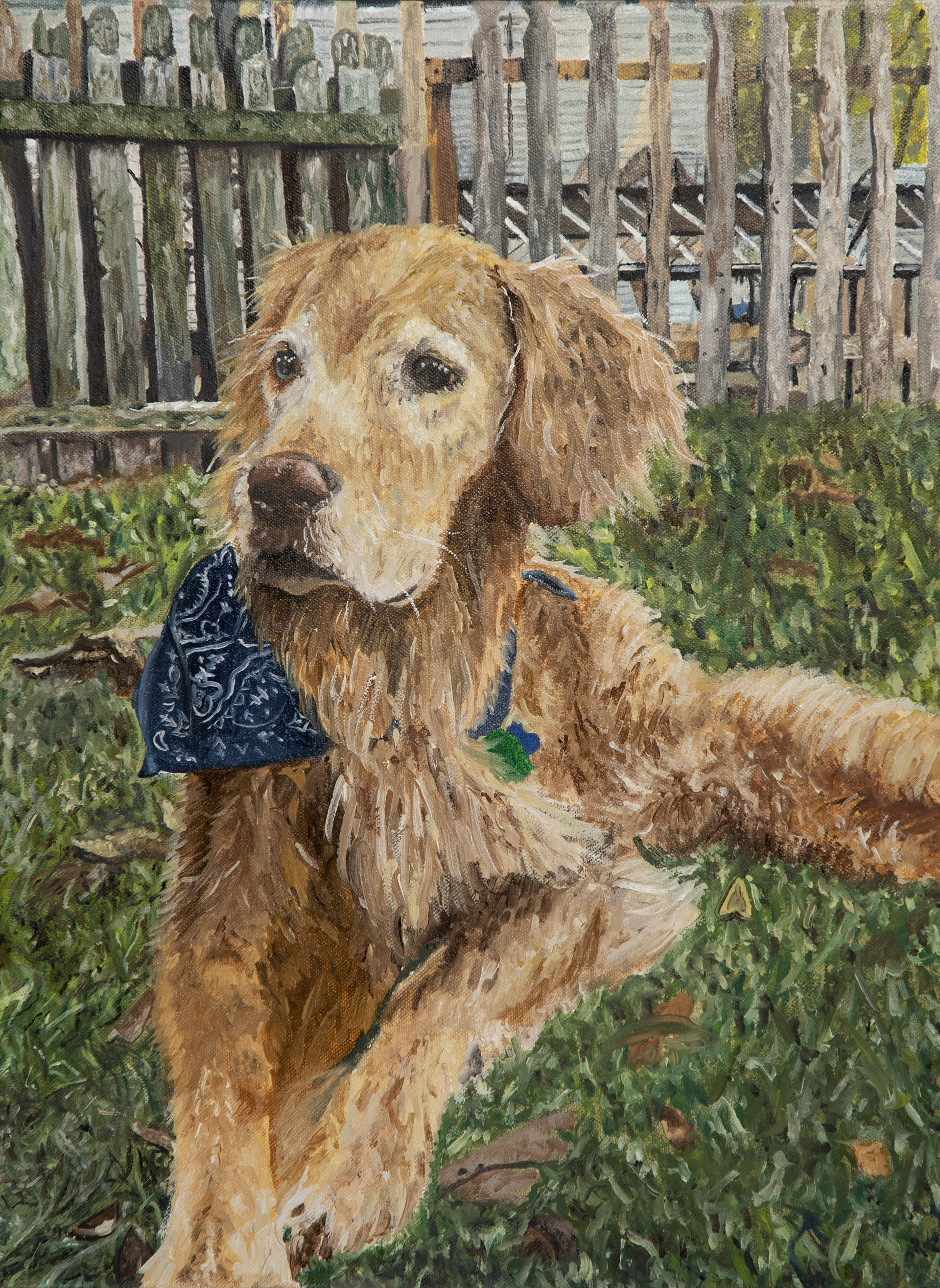 Mallory Fry, Bay Village High School,11th,Dog in Thought,Painting,Grace Outcalt, Gold Key