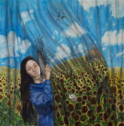 Mandi Lu, Solon High School, Grade 10, Happy Place, Drawing & Illustration, Educator: Jennifer Thompson, Silver Key