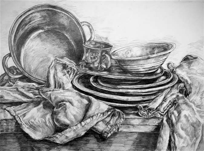 Helen Roche, Lakewood High School, Grade 12, Pots and Pans, Drawing & Illustration, Educator: Dayna Hansen, Silver Key