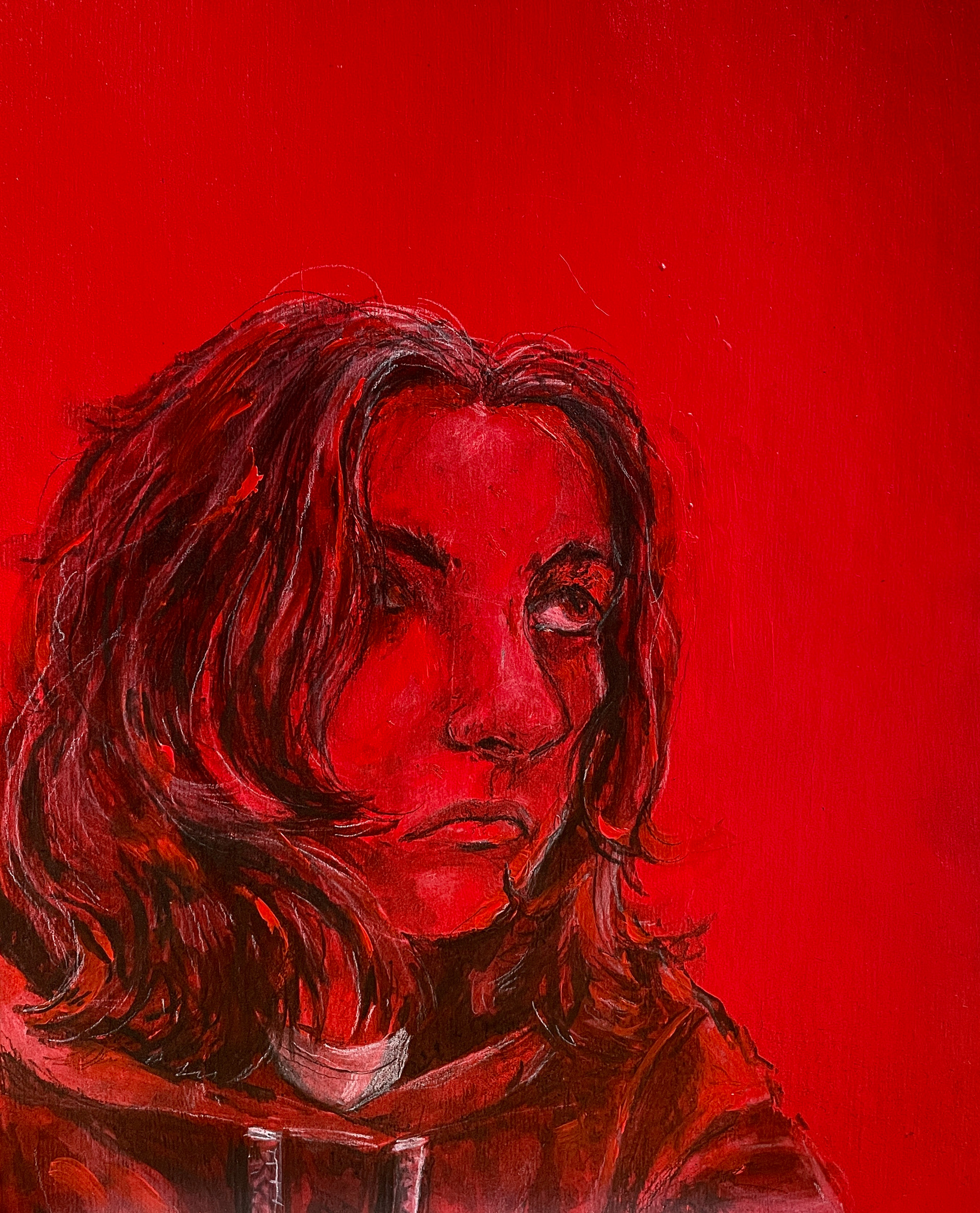 Audrey Slankard, Rocky River High School, Grade 10, Frustration (Red), Drawing & Illustration, Educator: Laura Skehan, Honorable Mention