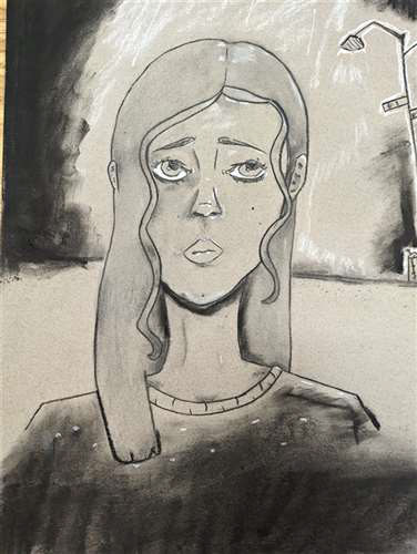 Sarah Williams, Solon Middle School, Grade 8, Self Portrait, Drawing & Illustration, Educator: Lindsay Trutza, Honorable Mention