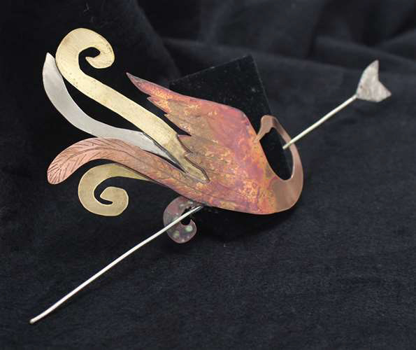 Rebecca Huang, Shaker Heights High School, Grade 12, Burning Phoenix, Jewelry, Educator: Karen Mehling-Howson, Silver Key