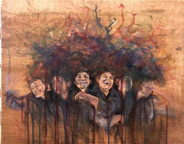 Aspen Vrudney, Kenston High School, Grade 12, Manic Monday, Painting, Educator: Andie Quinn, Honorable Mention