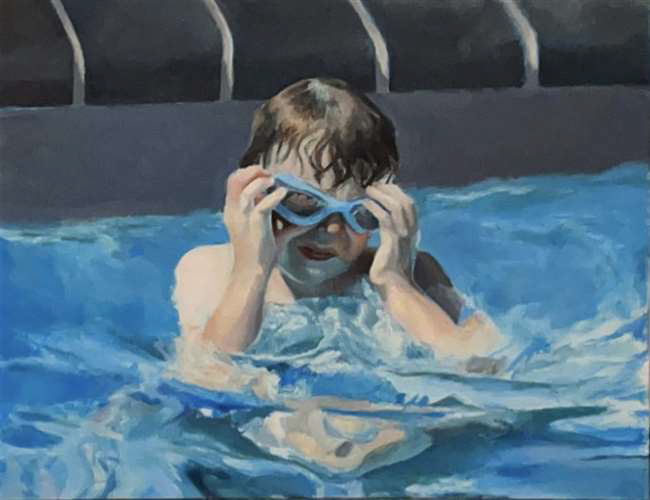 Meira German, Excel TECC - Studio Art and Design, Grade 12, angel boy, Painting, Educator: Dan Whitely, Honorable Mention