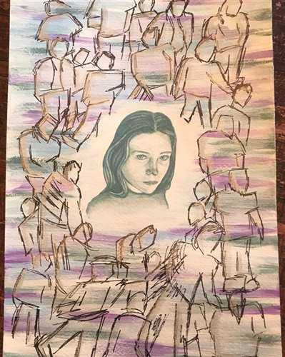 Ava Ornas, Padua Franciscan High School, Grade 12, Round & Round 3, Mixed Media, Educator: Stefanie Cook, Honorable Mention