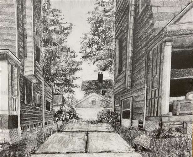 Olivia Diemert, St Joseph Academy, Grade 12, Garage Gazing, Drawing & Illustration, Educator: Arline Olear, Honorable Mention