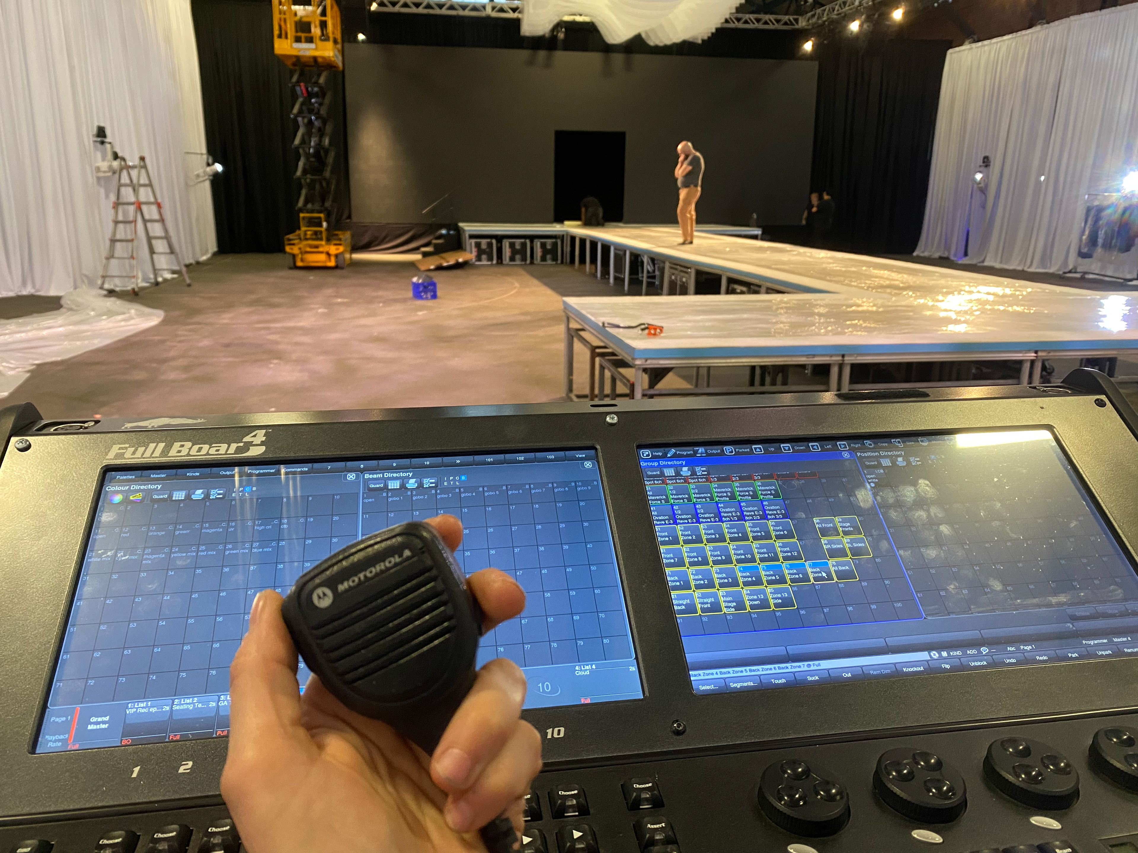 Directing lighting focus for a fashion show