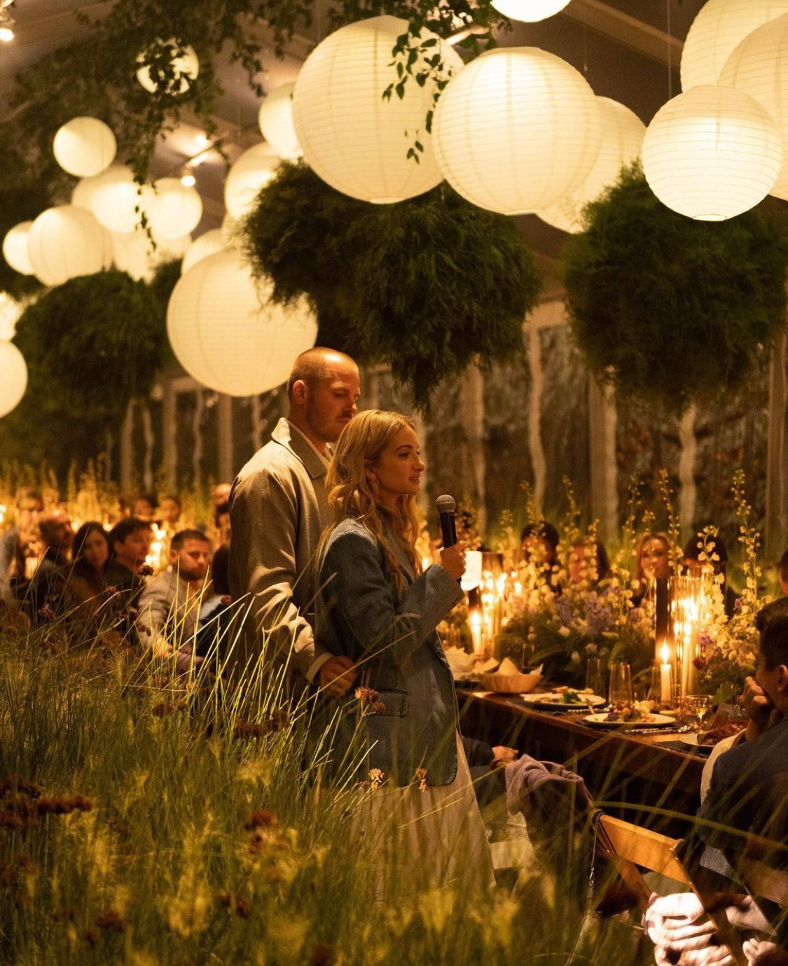 Paper lantern & plant orb installation