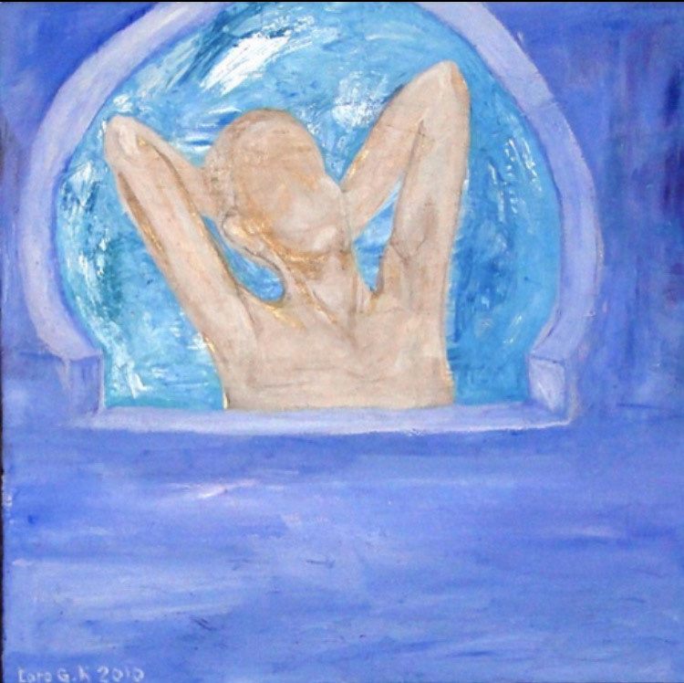 RELAX, ACRYLICS ON CANVAS, 84 X 84 cm