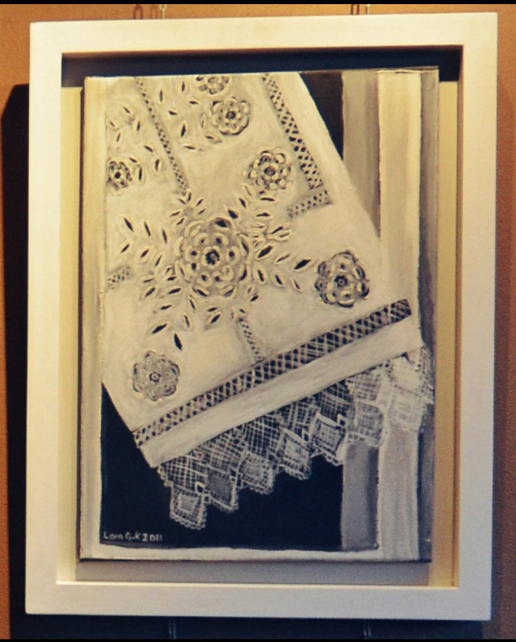 VEILED, MIXED MEDIA ON CANVAS, 85 X 55 cm