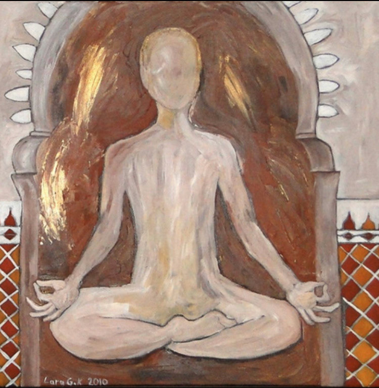 MEDITATE, ACRYLICS ON CANVAS, 84 X 84 cm