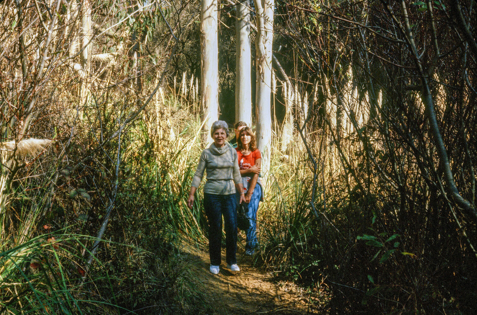 Patti's Mom and Dad on the trail to the beach in Aptos