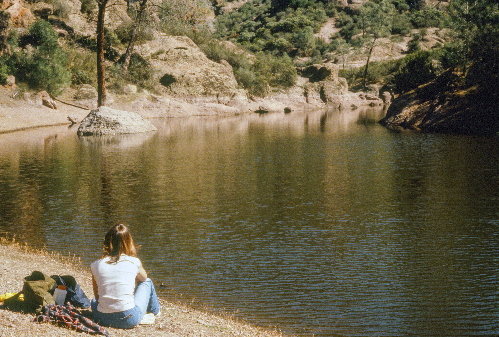 Patti resting at the Pinnacles in Calif.