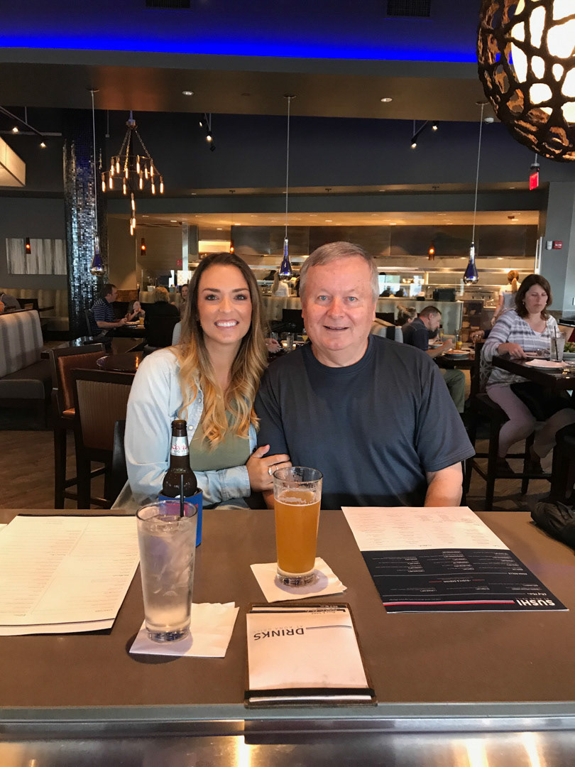 Lindsey taking Dad out for a birthday beer