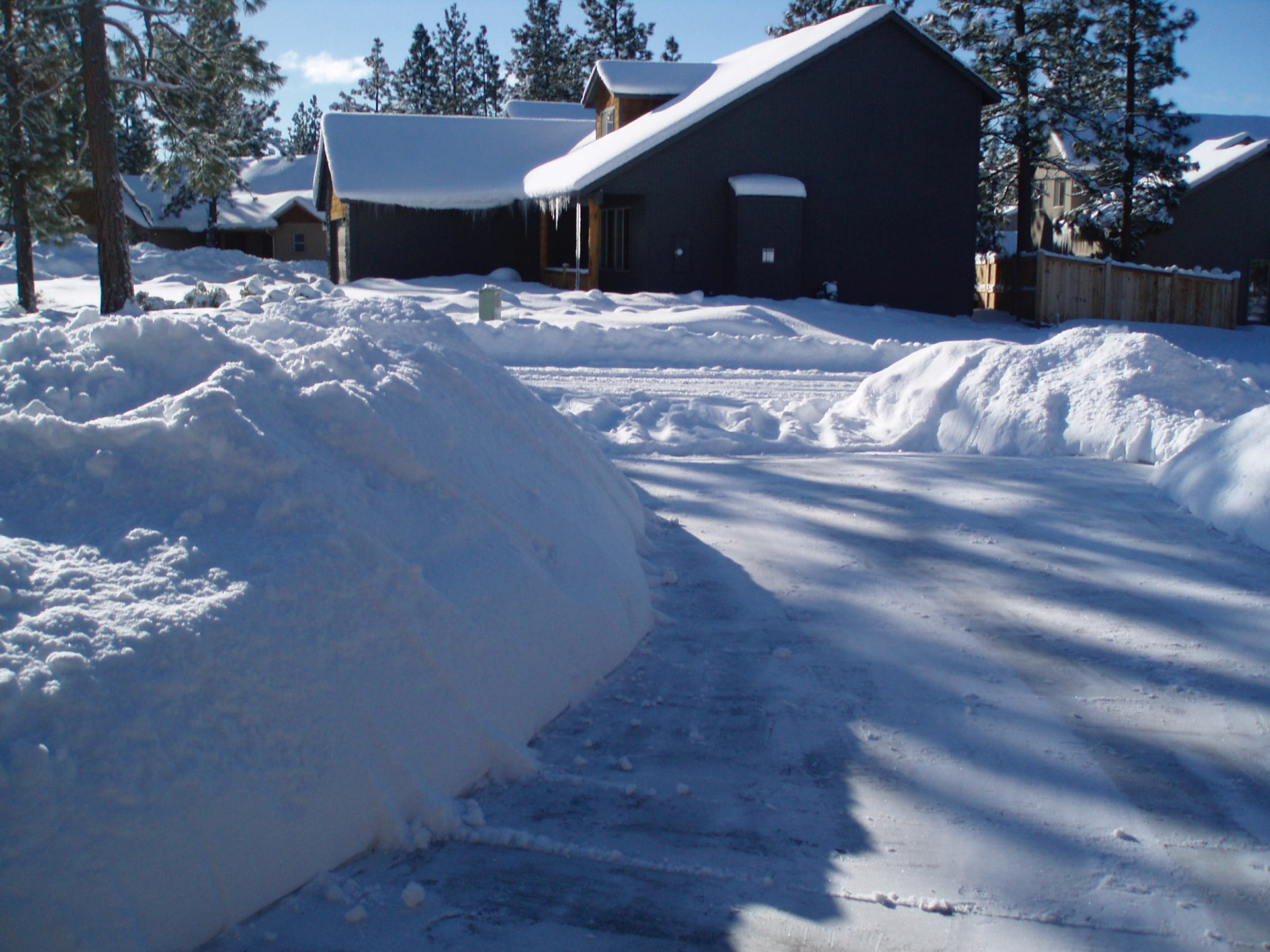 Our driveway in Bend, Ore.
