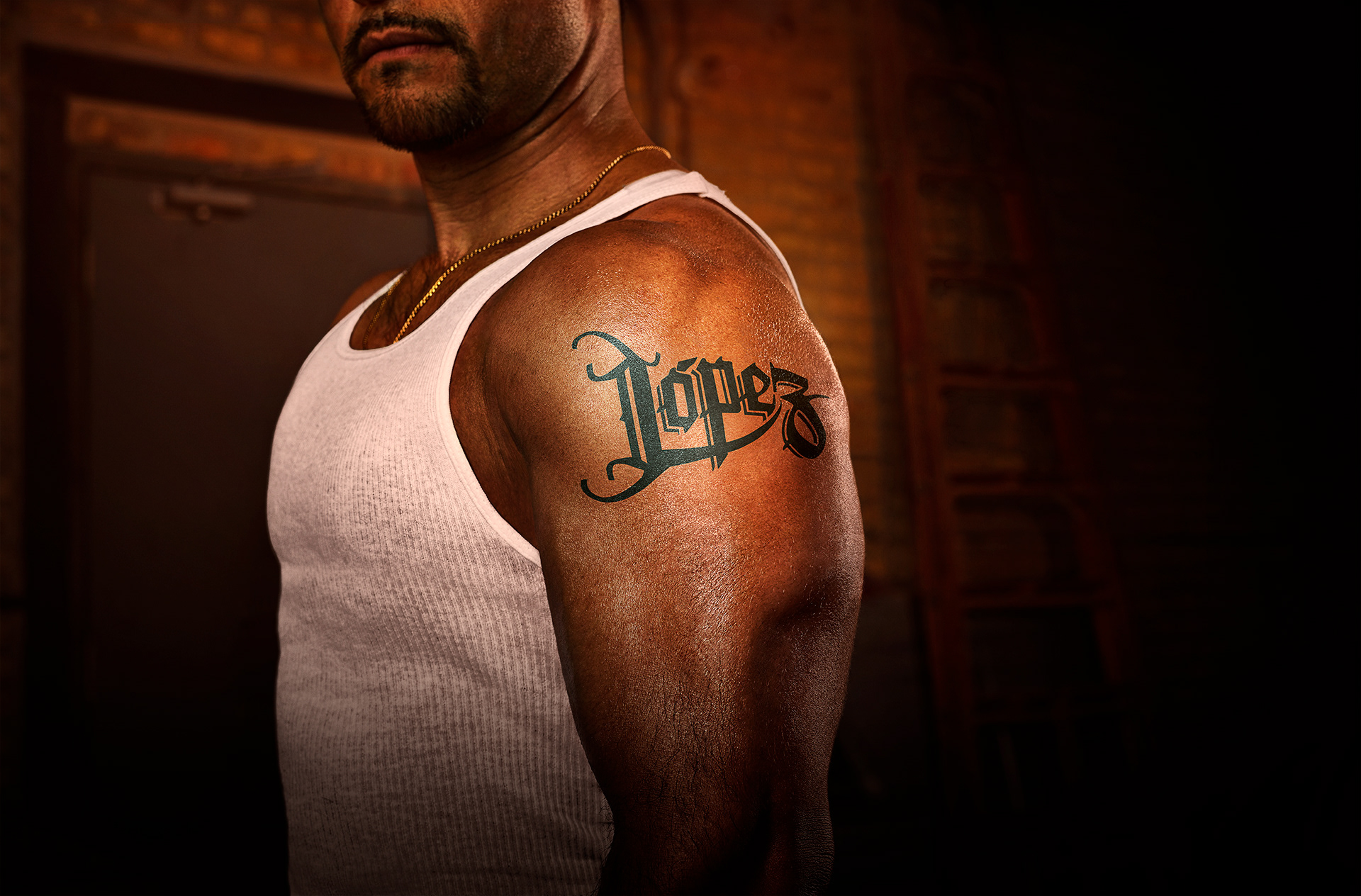 My finished retouching with new tattoo