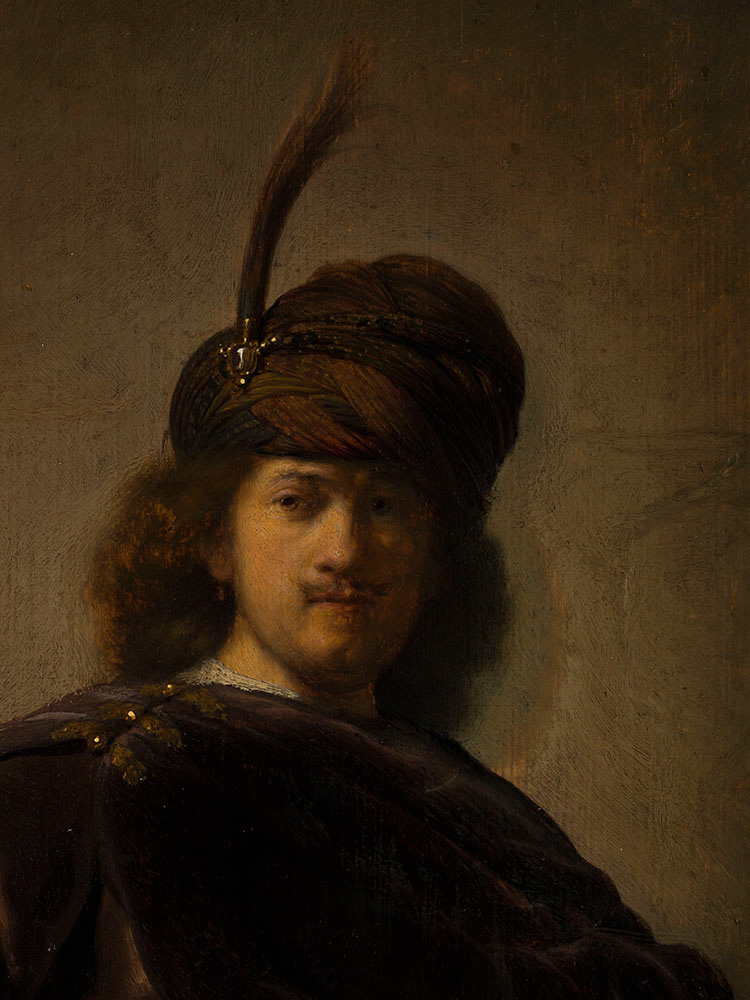 Rembrandt Harmensz.van Rijn. "Portrait de l'artiste en costume oriental". Huile sur bois. 1631-1633. Musée des Beaux-Arts de la Ville de Paris, Petit Palais. © Julien Vidal / Roger-Viollet