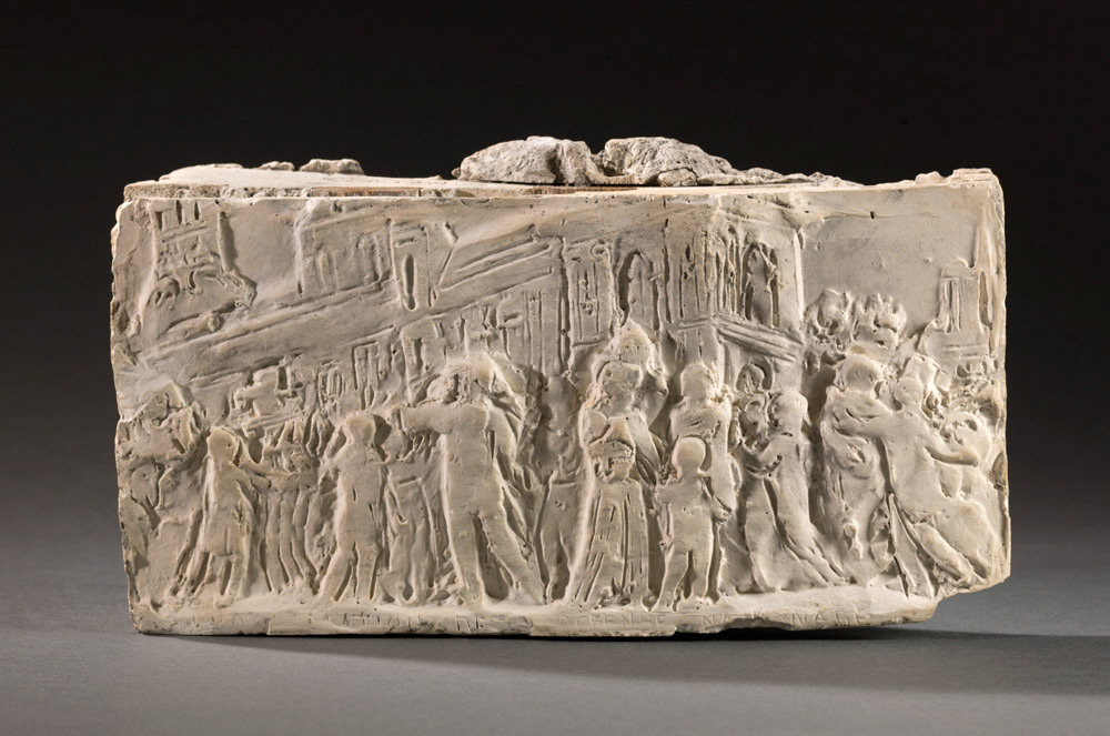 Morice, Léopold. "30 Janvier 1875, vote de la République". Plâtre patiné. 1879. Musée des Beaux-Arts de la Ville de Paris, Petit Palais. © Julien vidal / Roger-Viollet