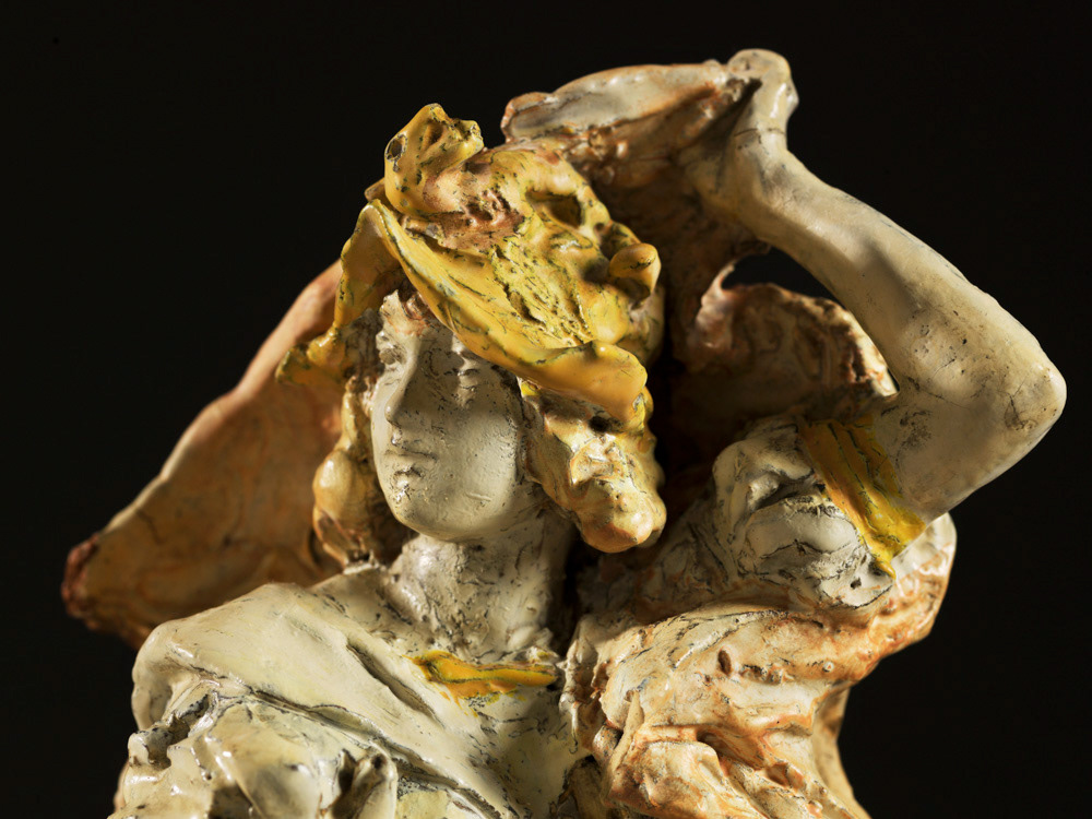 Coutan, Jules Félix. "La France de la Renaissance". Plâtre patiné, cire et rehauts de peinture jaune. 1898. Musée des Beaux-Arts de la Ville de Paris, Petit Palais. © Julien vidal / Roger-Viollet