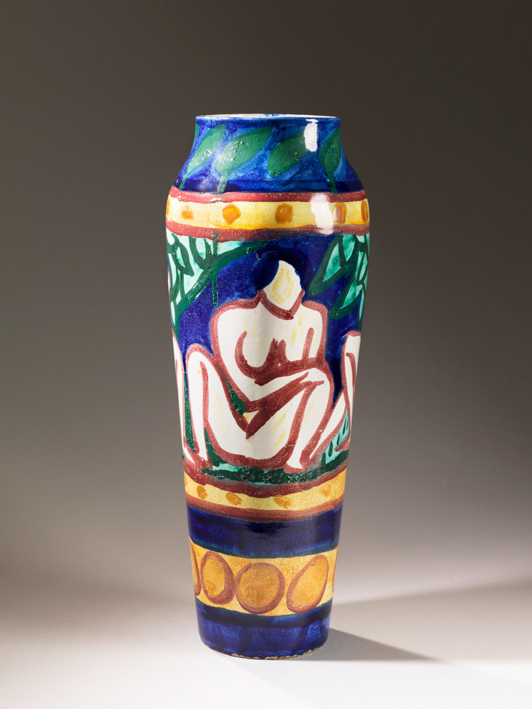 DERAIN André. "Vase". Faïence de grand feu à décor polychrome. vers 1906. Paris, musée d'Art moderne. © Julien vidal / Roger-Viollet