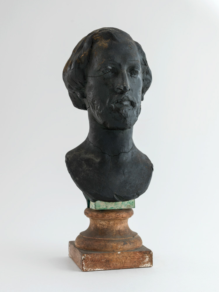 Antonin Mercié. "Portrait d'Alfred de Musset". Plâtre. Cire. Paris, musée Carnavalet. © Julien vidal / Roger-Viollet