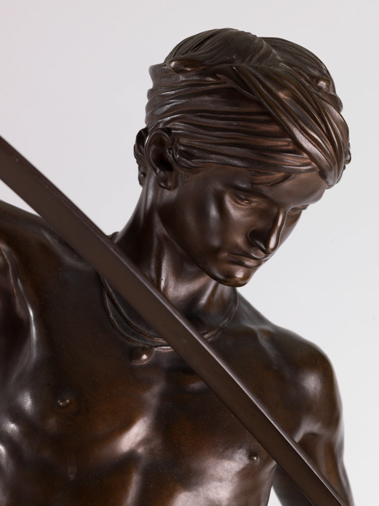 Antonin Mercié. "David et Goliath". Bronze. 1869. Paris, Maison de Victor Hugo. © Julien vidal / Roger-Viollet