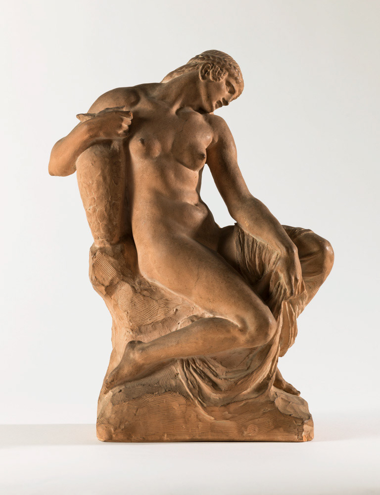 CORMIER Joseph (DESCOMPS Joseph Jules Emmanuel ou Joé, dit). "La Danaïde". Terre cuite. Paris, musée d'Art moderne.  © Julien vidal / Roger-Viollet