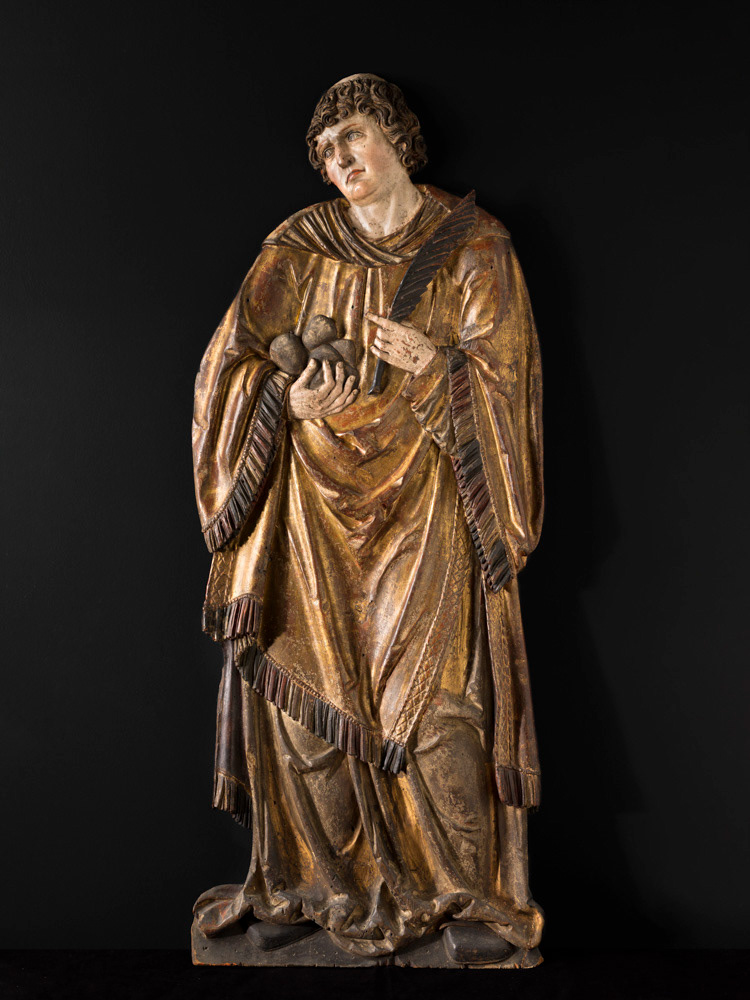 Anonyme. "Saint Etienne". Bois résineux polychromé. 1515. Musée des Beaux-Arts de la Ville de Paris, Petit Palais. © Julien vidal / Roger-Viollet