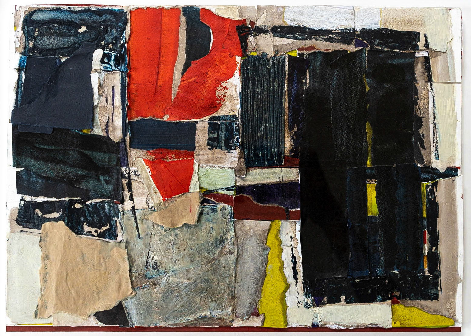 Nod to Soulages | 2023 | Collage: Acrylic, Gouache &amp; Watercolour | 55cm x 44cm